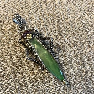 Barbara Bixby 14K/Sterling Silver Grasshopper Pendant/Enhancer